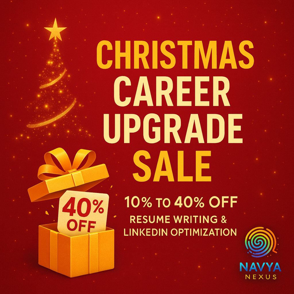 Christmas Career Upgrade Sale — Get 10% to 40% OFF on Resume Writing & LinkedIn Optimization!